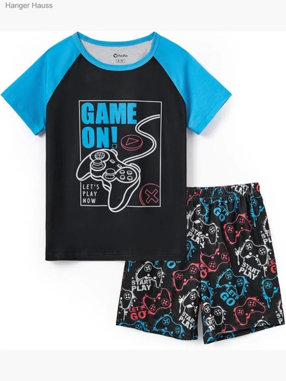 Boys Short Sleeve Pajama Set - 2 Piece Loose Sleepwear